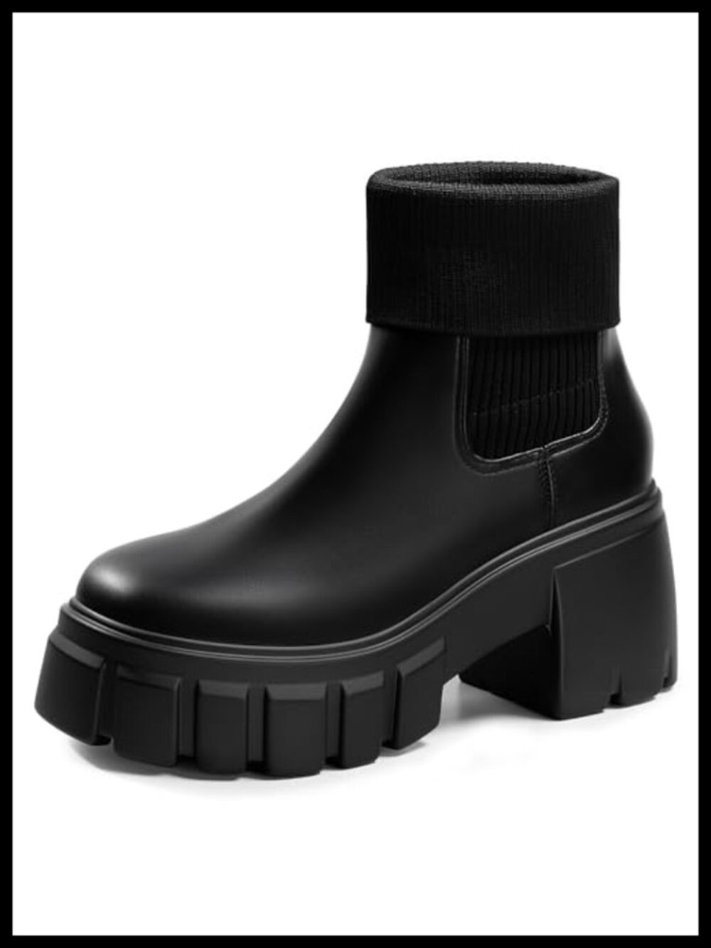Women's Chelsea Ankle Boots Chunky Heel Slip-On Fall Winter Shoes